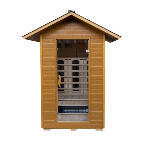 SunRay Burlington 2 Person Outdoor Infrared Sauna w/Shingled Roof HL200D3 - BioHealing Plus
