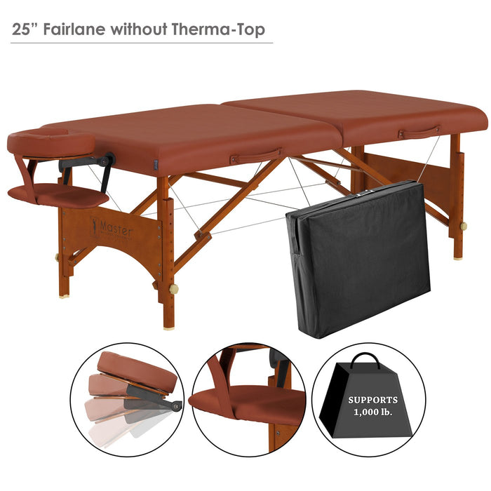 Master Massage 28" FAIRLANE™ Portable Massage Table Package with Therma-Top® - BioHealing Plus