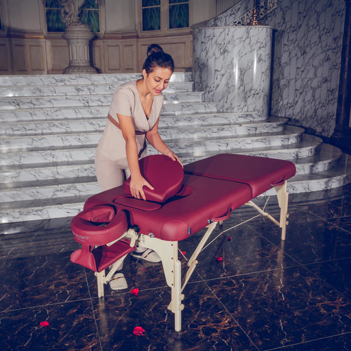 Master Massage 30” Eva Pregnancy Portable Massage & Burgundy Color - BioHealing Plus