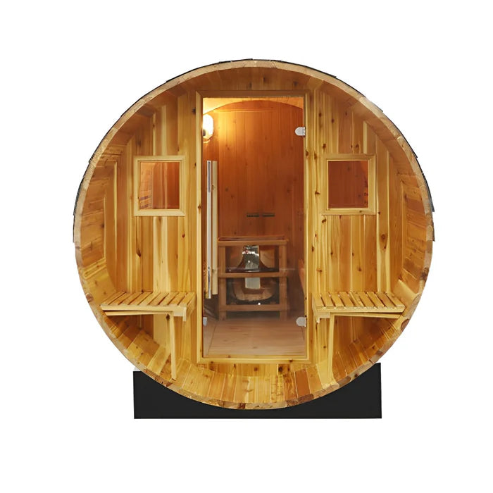 SunRay Oasis 4 Person Traditional Canopy Barrel Sauna - BioHealing Plus