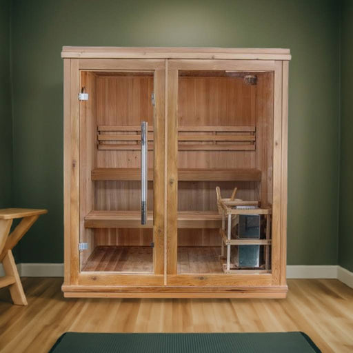 SunRay Charleston 4- Person Indoor Traditional Sauna HL400TN - BioHealing Plus