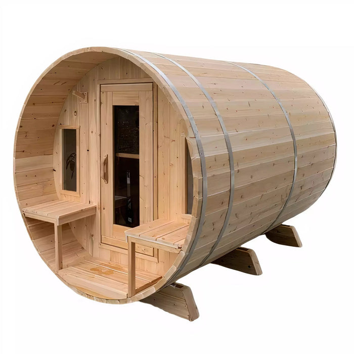 Dundalk CT Tranquility 6 Person Barrel Sauna CTC2345W - BioHealing Plus