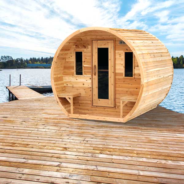 Dundalk CT Elation 4 Person Barrel Sauna | Electric Heater - BioHealing Plus