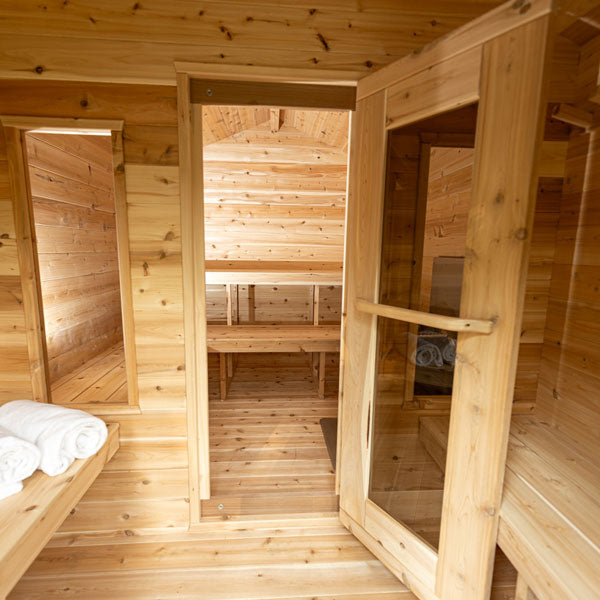 Dundalk CT Georgian 6 Person Cabin Sauna with Changeroom | Electric Heater - BioHealing Plus