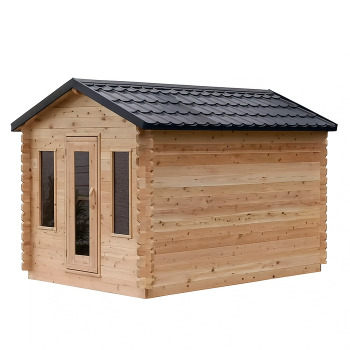 Dundalk CT Georgian 6 Person Cabin Sauna with Changeroom | Electric Heater - BioHealing Plus