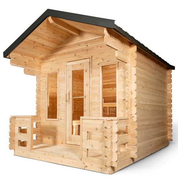 Dundalk CT Georgian 3-4 Cabin Sauna with Porch CTC88PW - BioHealing Plus