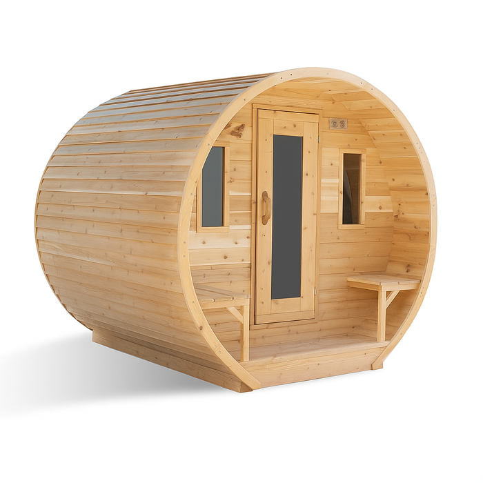 Dundalk CT Elation 4 Person Barrel Sauna | Electric Heater - BioHealing Plus