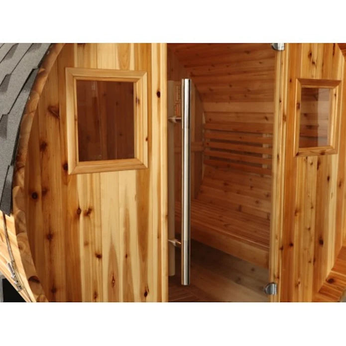 SunRay Aurora 4 Person Traditional Barrel Sauna - BioHealing Plus