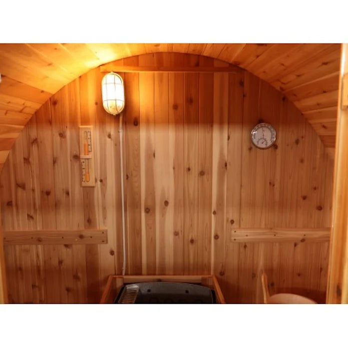 SunRay Aurora 4 Person Traditional Barrel Sauna - BioHealing Plus