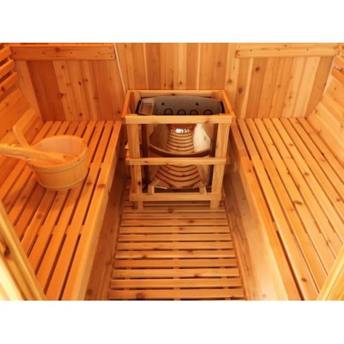 SunRay Aurora 4 Person Traditional Barrel Sauna - BioHealing Plus