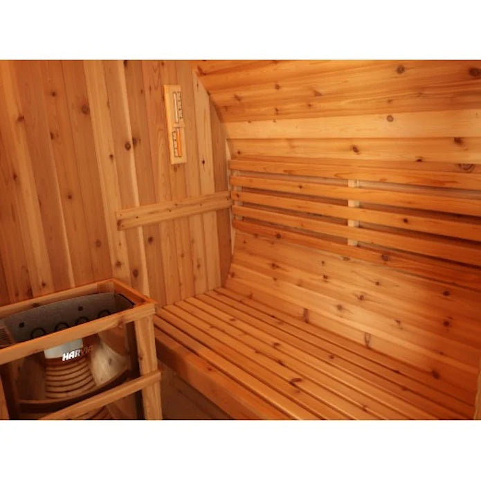 SunRay Aurora 4 Person Traditional Barrel Sauna - BioHealing Plus