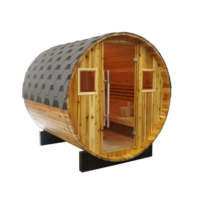 SunRay Galley 4 Person Traditional Barrel Sauna - BioHealing Plus