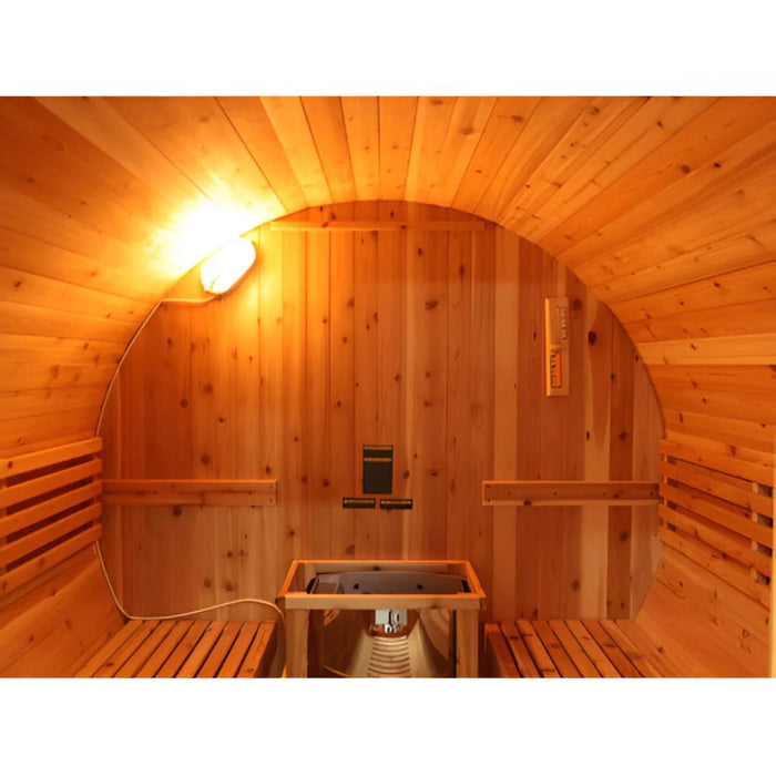 SunRay Galley 4 Person Traditional Barrel Sauna - BioHealing Plus