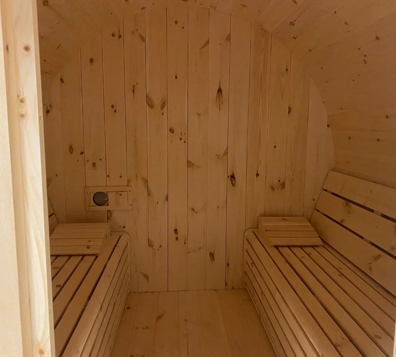 True North 6-8 Person 9' Long Barrel Sauna - BioHealing Plus