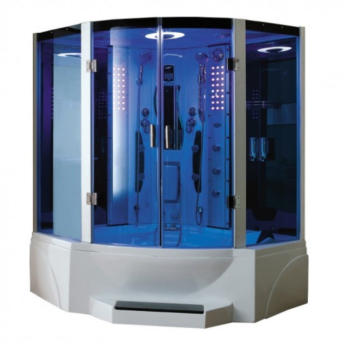 Mesa WS-608P Steam Shower Tub Combo Blue Glass - BioHealing Plus