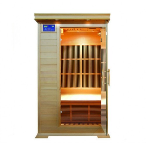 SunRay Barrett 1-Person Hemlock Indoor Infrared Sauna HL100K2 - BioHealing Plus